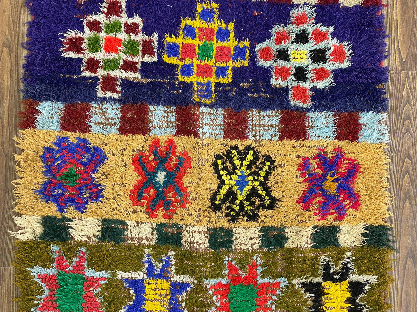 3x7 Feet Colorful Moroccan Berber Runner Rug.