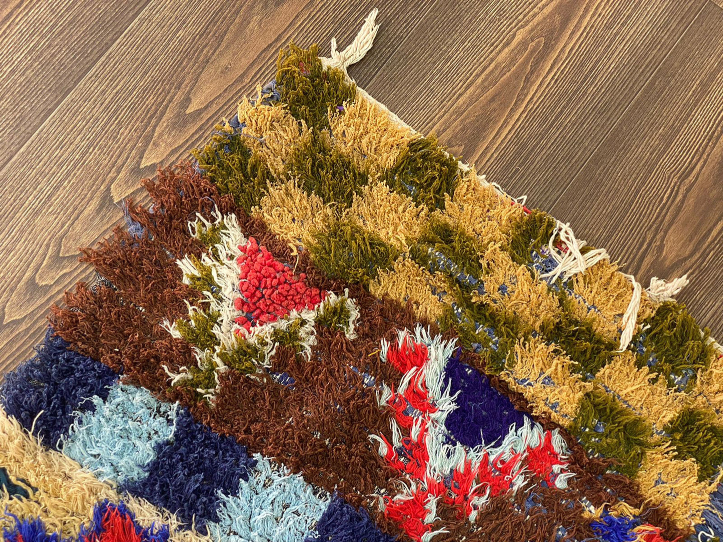 3x7 Feet Colorful Moroccan Berber Runner Rug.