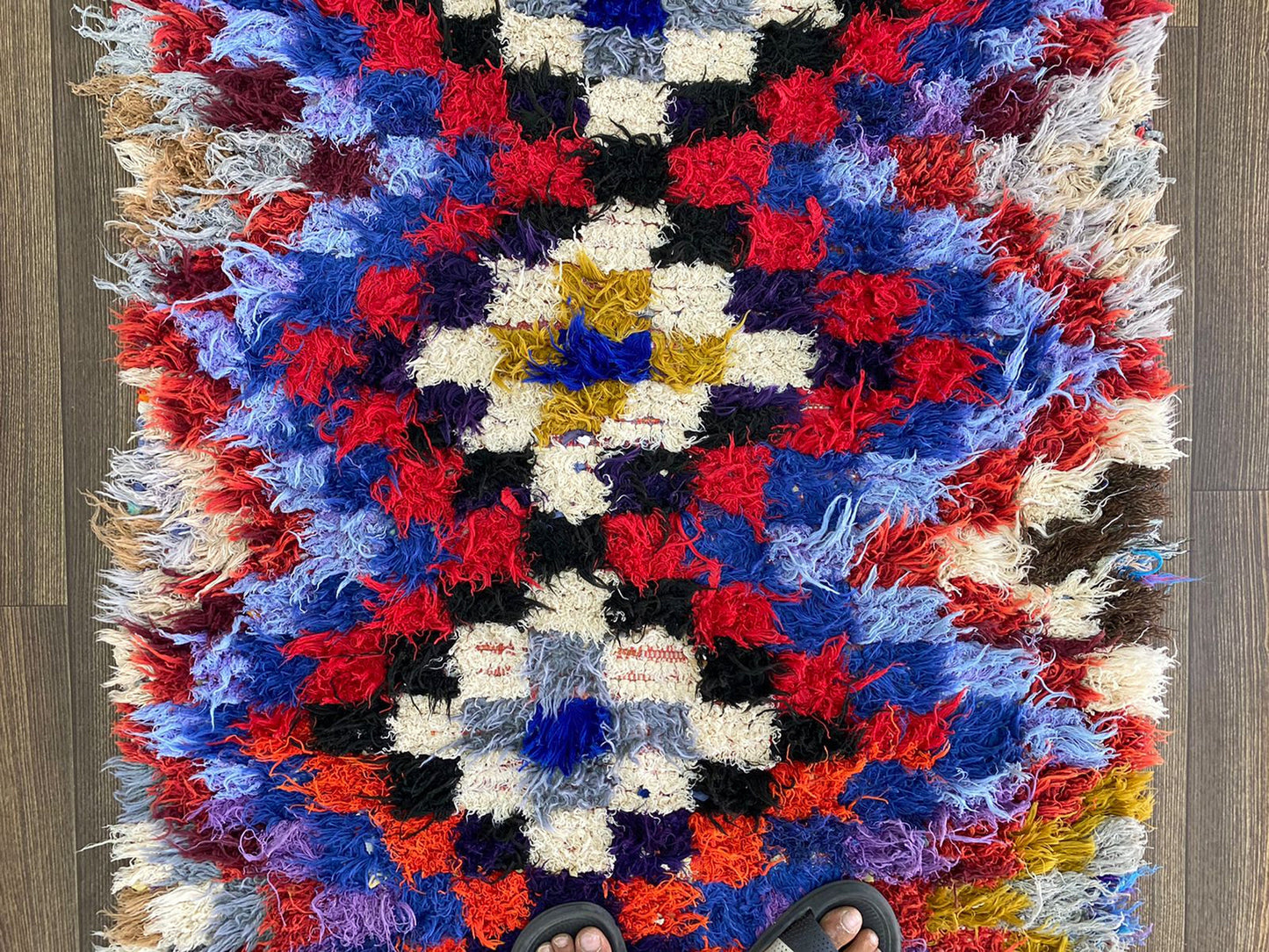 3x6 Checkered Berber Moroccan Vintage Rug.
