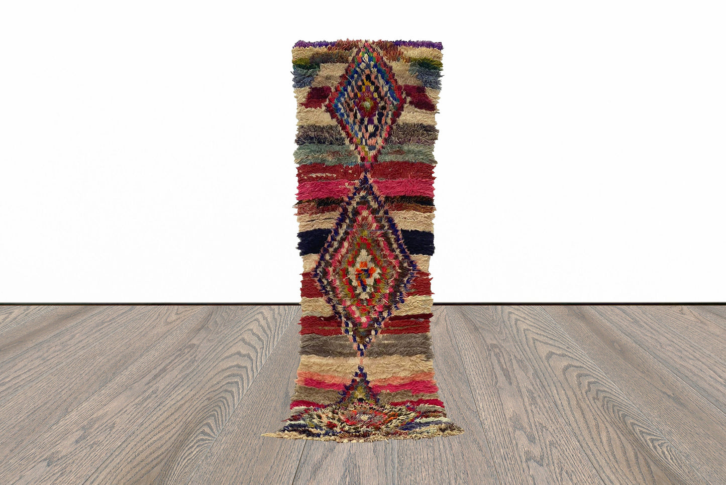 2x8 Unique Berber Long Narrow Rug Runner.