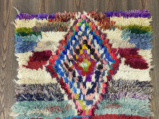 Tapis berbère long et étroit unique 2x8.