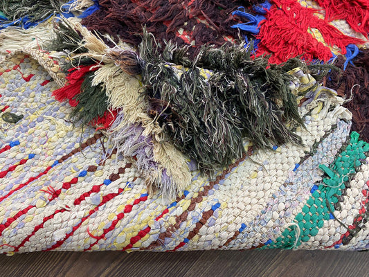 8x2 Vintage Diamond Moroccan Rug Runner.