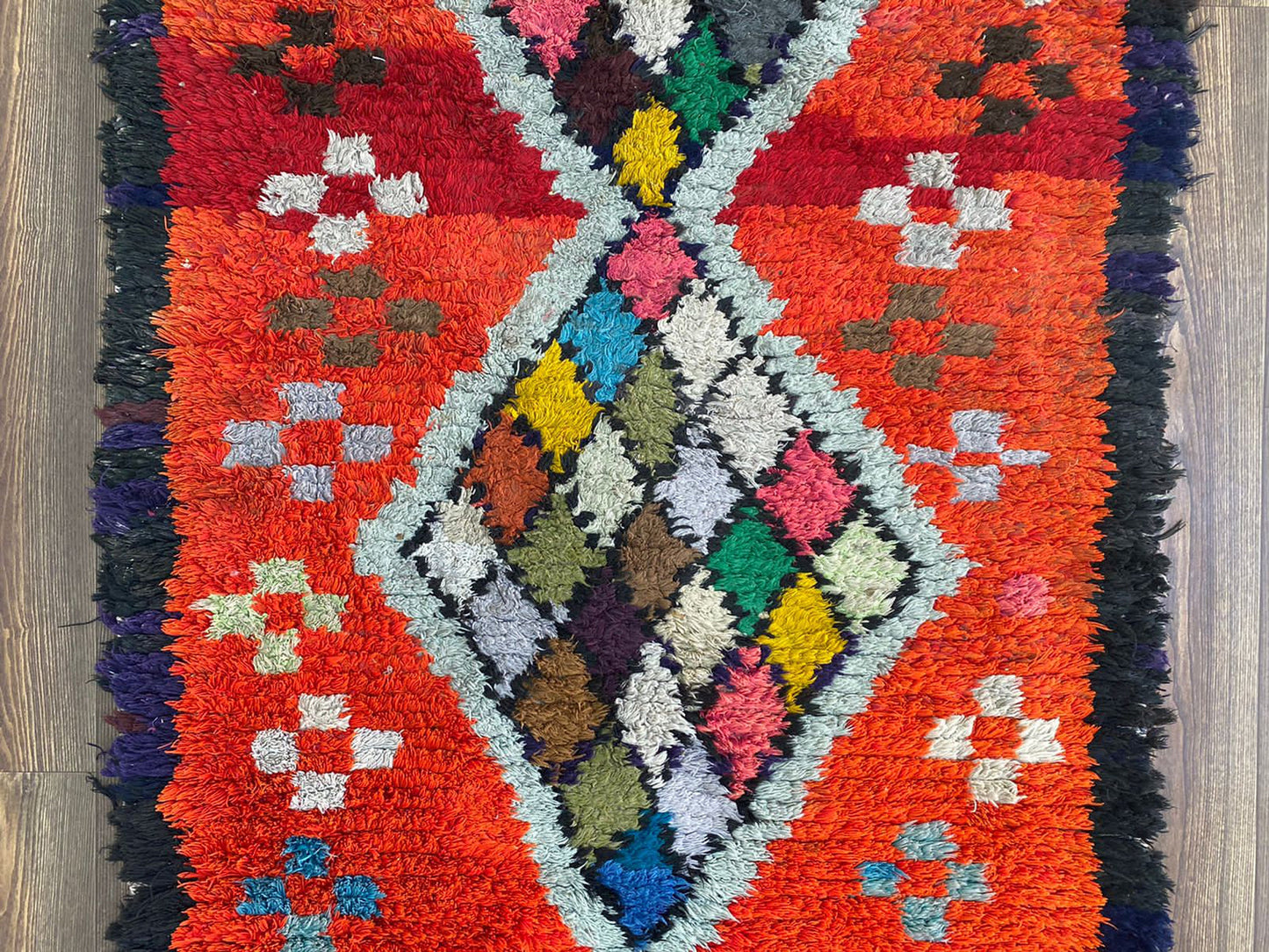 3x7 Colorful Moroccan Tribal Runner Rug.