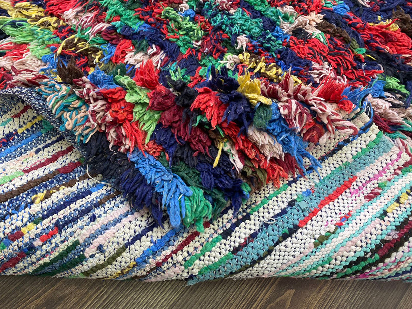 Moroccan woven Cotton colored runners Rug, 3x9 Berber vintage Rug.
