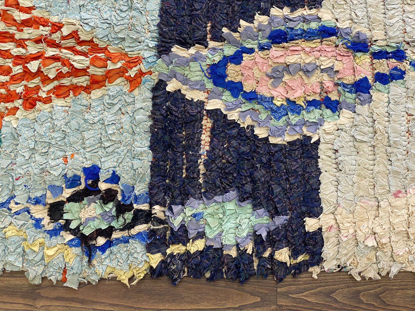 Boucherouite diamond colorful Extra narrow Rug. Moroccan Berber old runner Rugs 2x7.