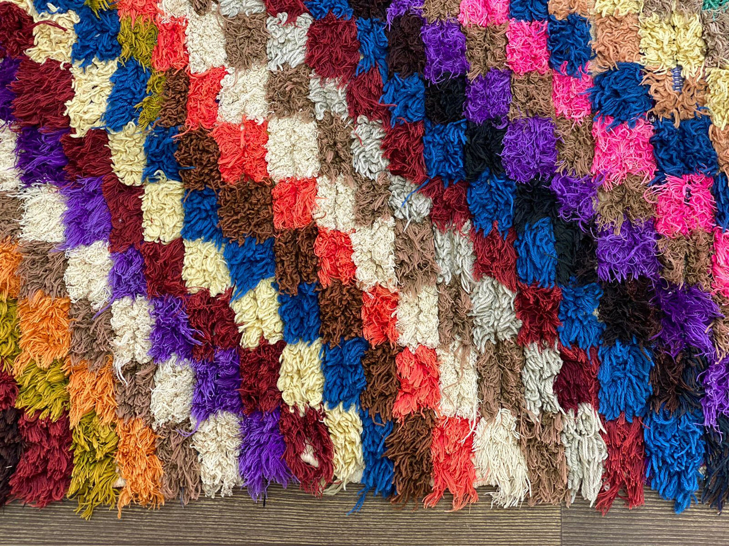 4x8 Berber Tribal Woven Chevron Checker Rug.
