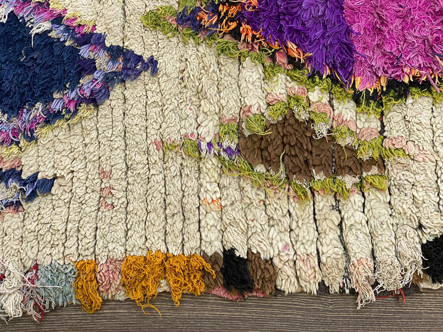 Vintage woven runner Rug, 3x7 Moroccan Berber used Rugs.