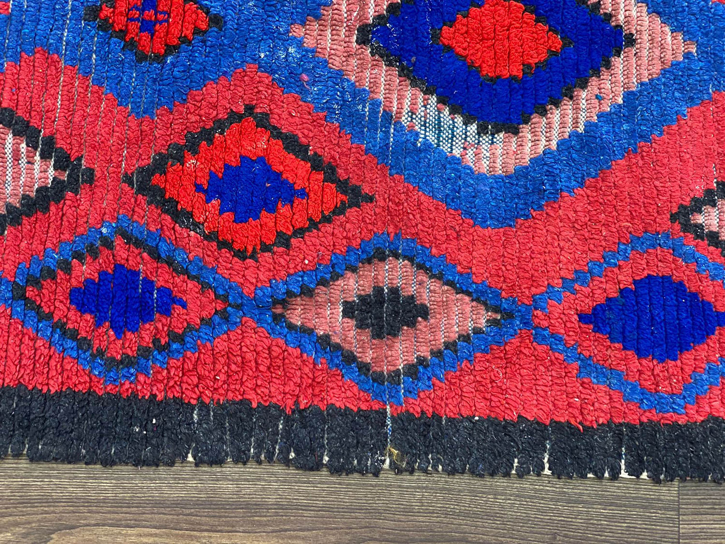 vintage Moroccan Rug, 3x3 FT, Diamond Moroccan Hand woven Rugs.