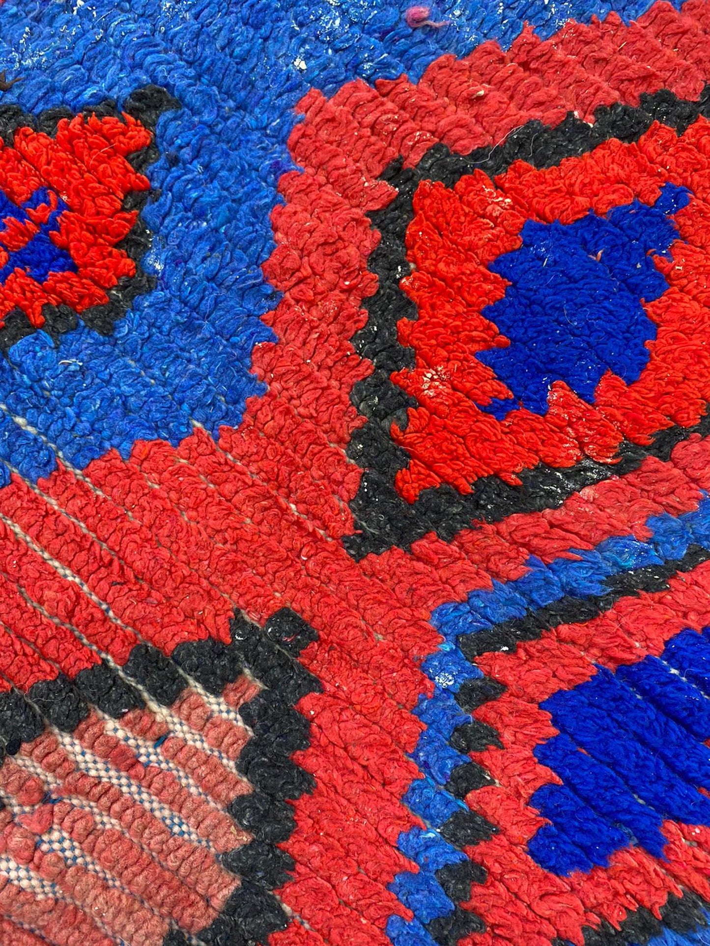 vintage Moroccan Rug, 3x3 FT, Diamond Moroccan Hand woven Rugs.