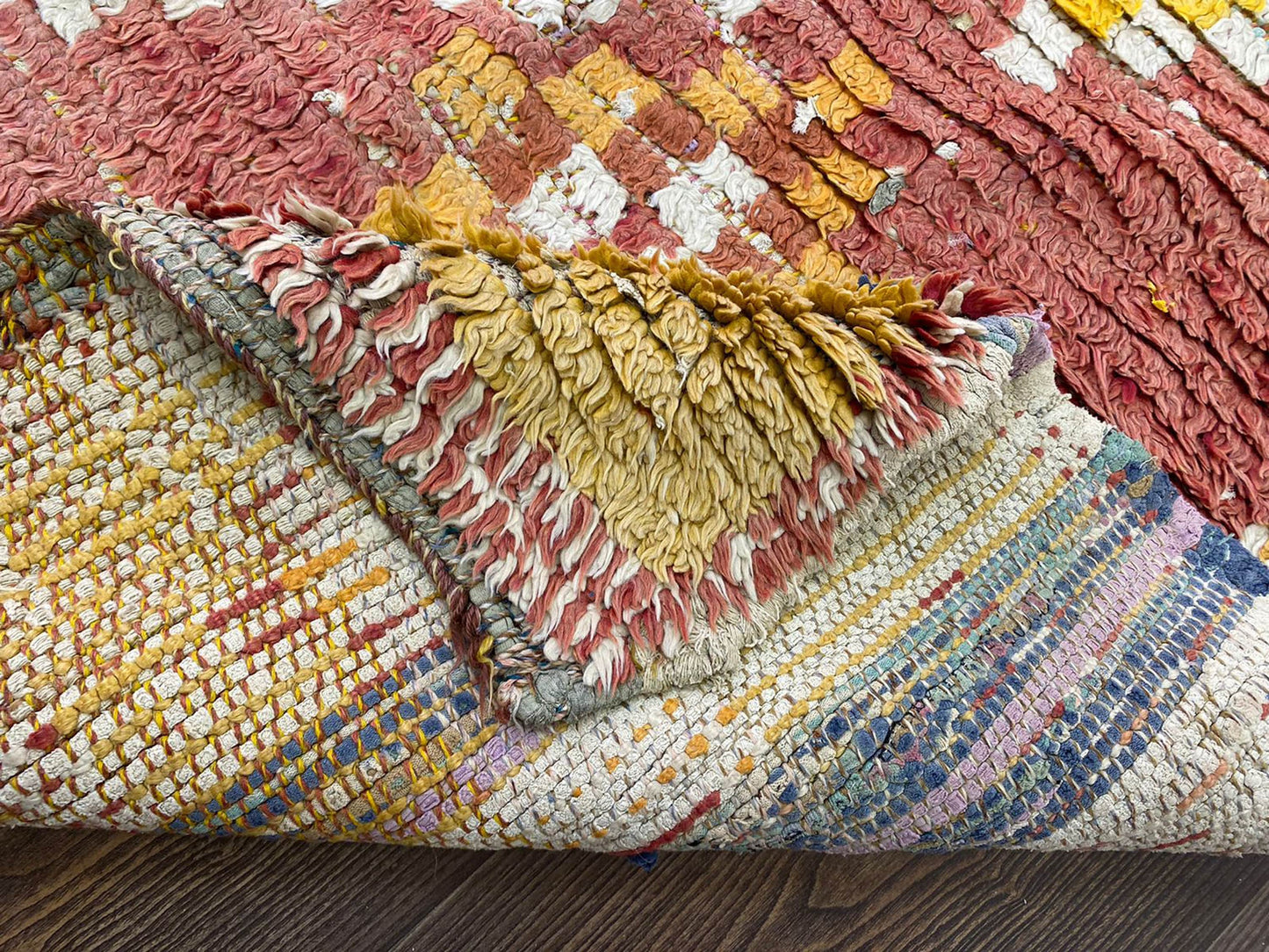 4x9 Extra large Moroccan Berber vintage area Rug. Faded used Berber Rugs.