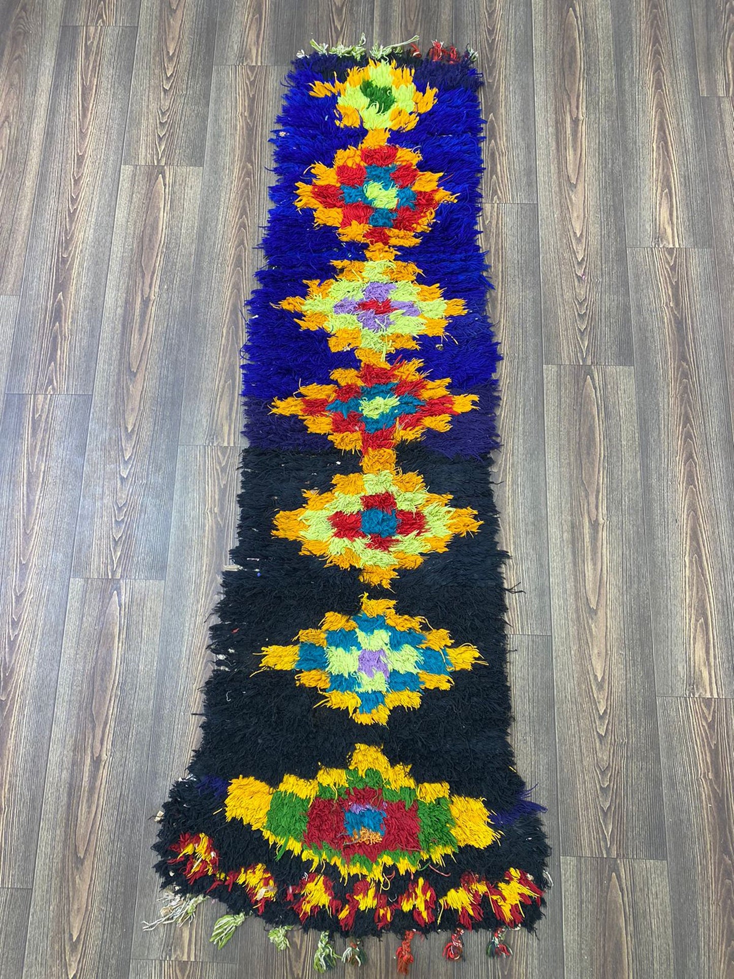 2x6 Hand woven vintage colorful narrow Small runner Rug.