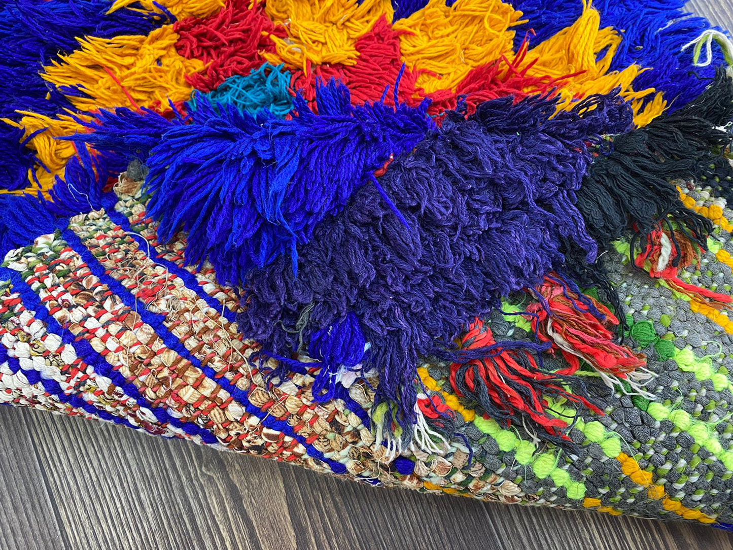 2x6 Hand woven vintage colorful narrow Small runner Rug.