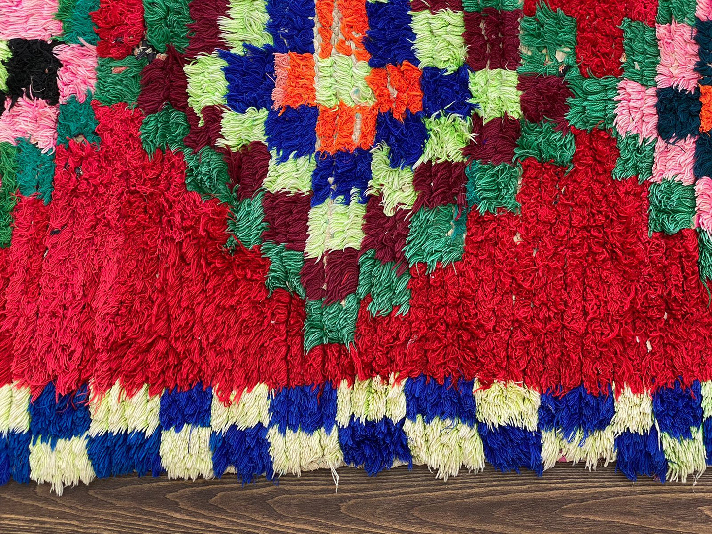 3x8 Woven Vintage Moroccan red runner Rug.