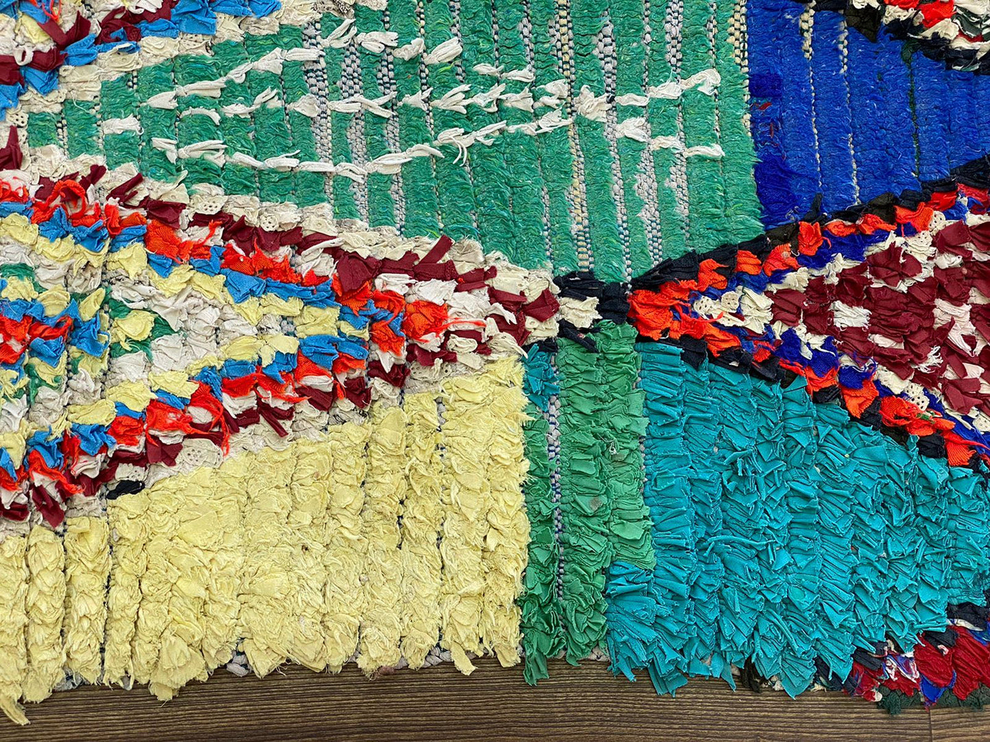 3x6 Vintage Berber Boucherouite Diamond Rugs. Colorful small runner Rug.