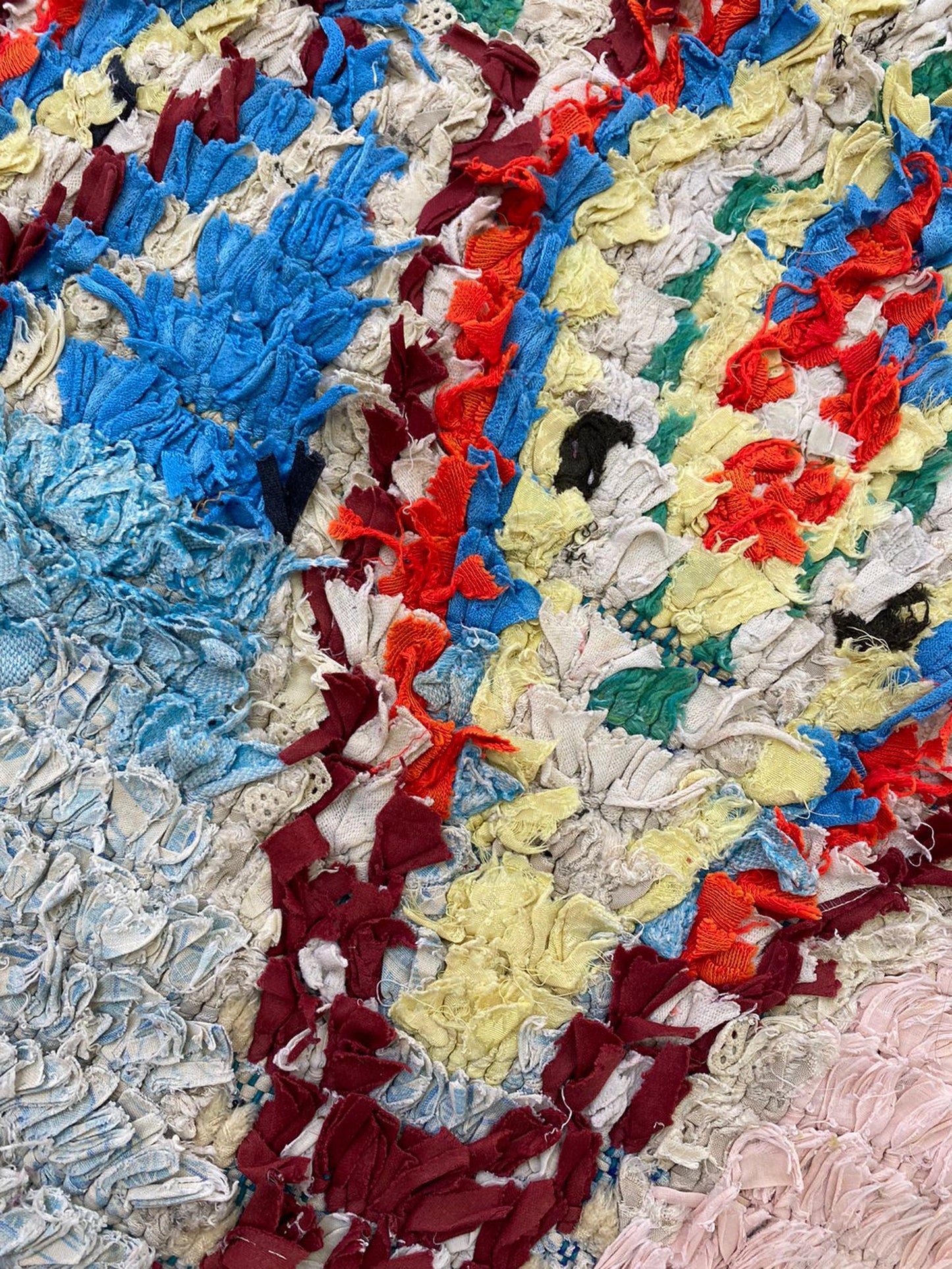 3x6 Vintage Berber Boucherouite Diamond Rugs. Colorful small runner Rug.