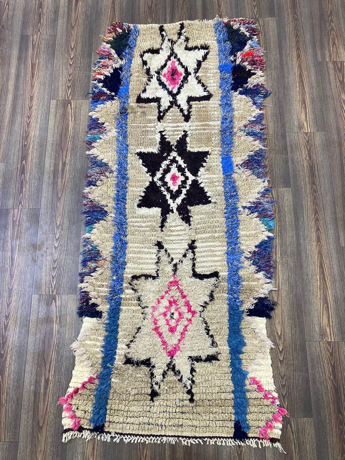 3x7 Moroccan Colorful Tribal Runner Rug.