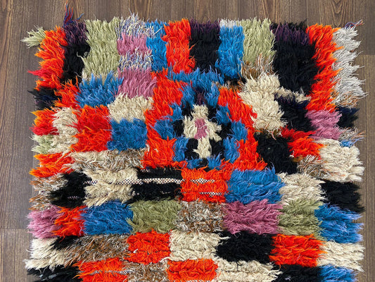 Petit tapis de couloir vintage coloré 3x5.