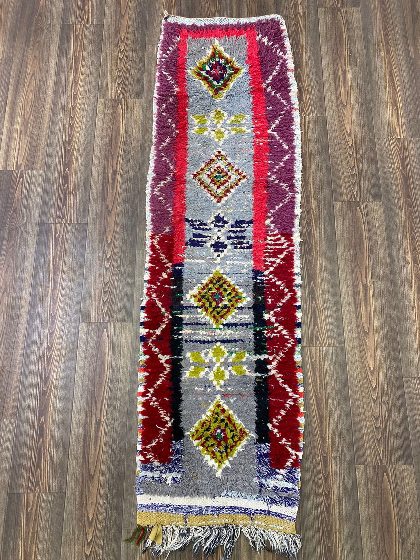 2x7 Narrow colorful Vintage Runner Rug.
