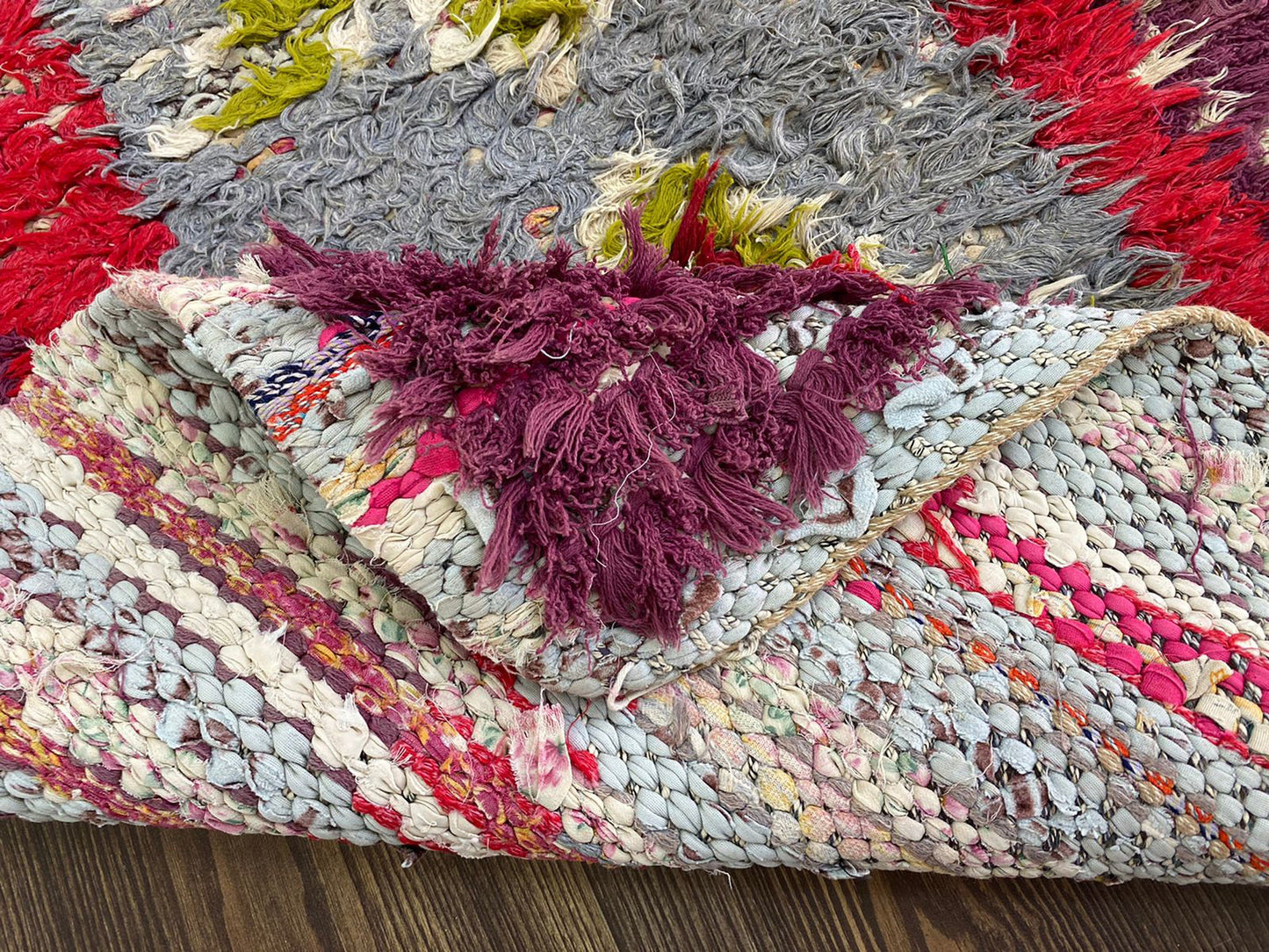 2x7 Narrow colorful Vintage Runner Rug.