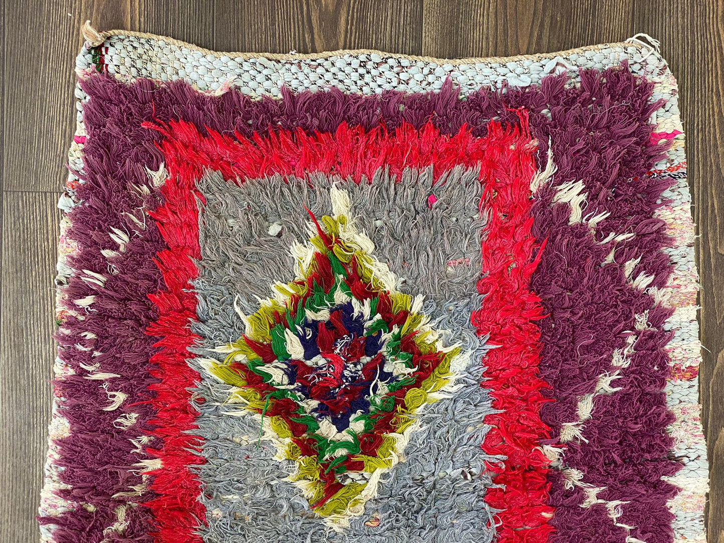 2x7 Narrow colorful Vintage Runner Rug.