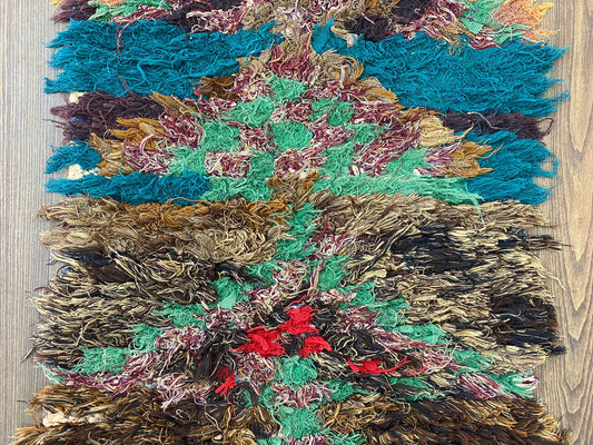 Tapis vintage étroit 2x8, tapis bohème usé et délavé.