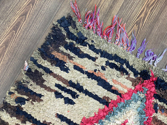 Tapis de couloir vintage coloré à motifs de diamants 2x7.