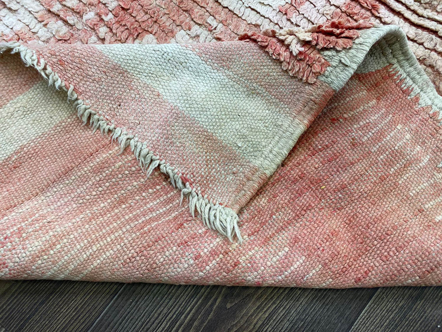 5x9 large Vintage cotton Rug.