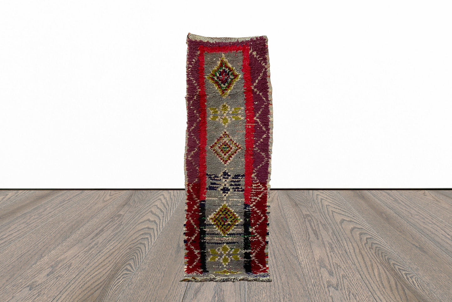 2x7 Narrow colorful Vintage Runner Rug.