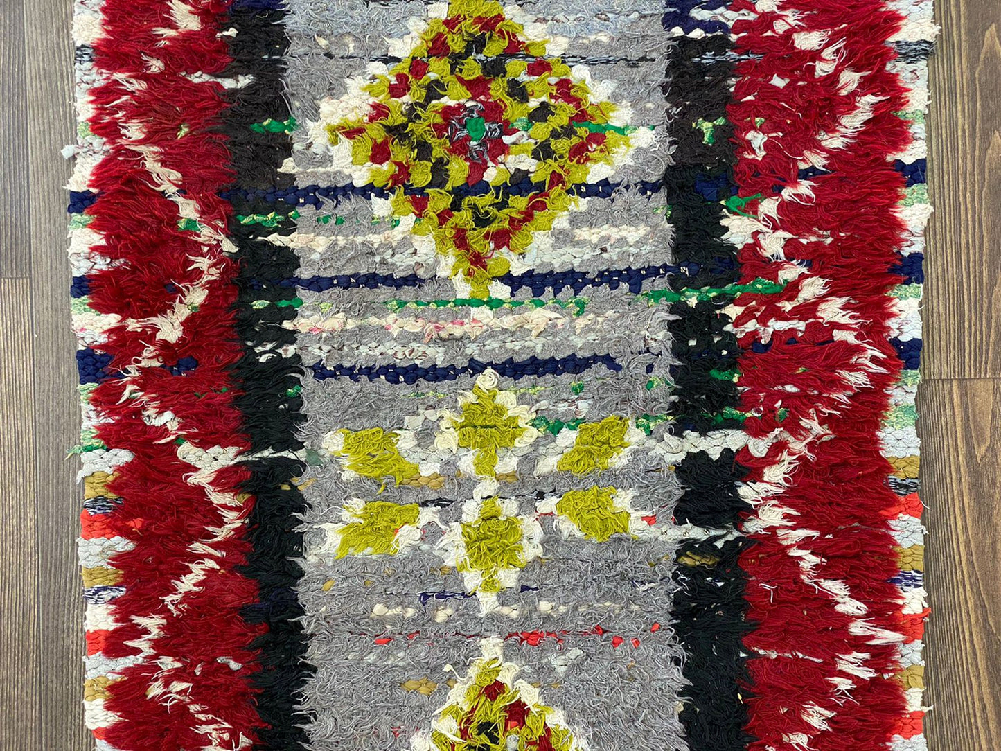 2x7 Narrow colorful Vintage Runner Rug.