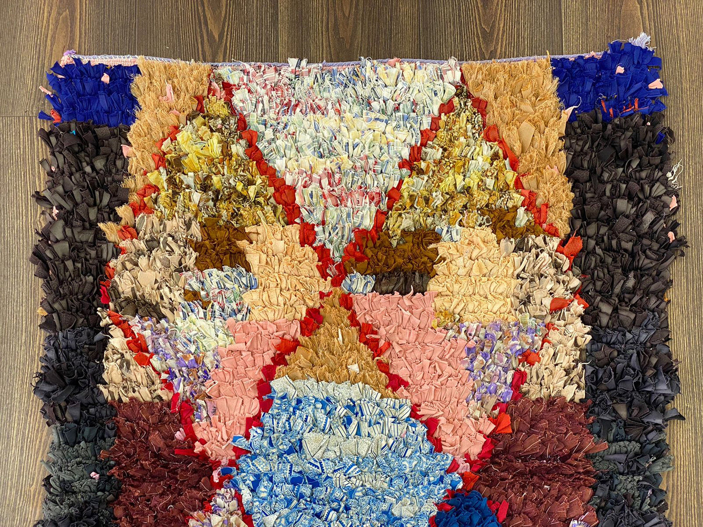 3x6 Vintage Berber Diamond Runner Rug.