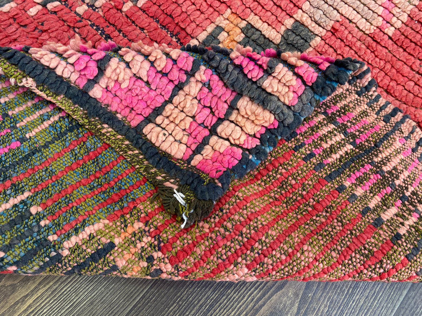 Vintage red Rugs, 4x12 Moroccan Berber area Rug.