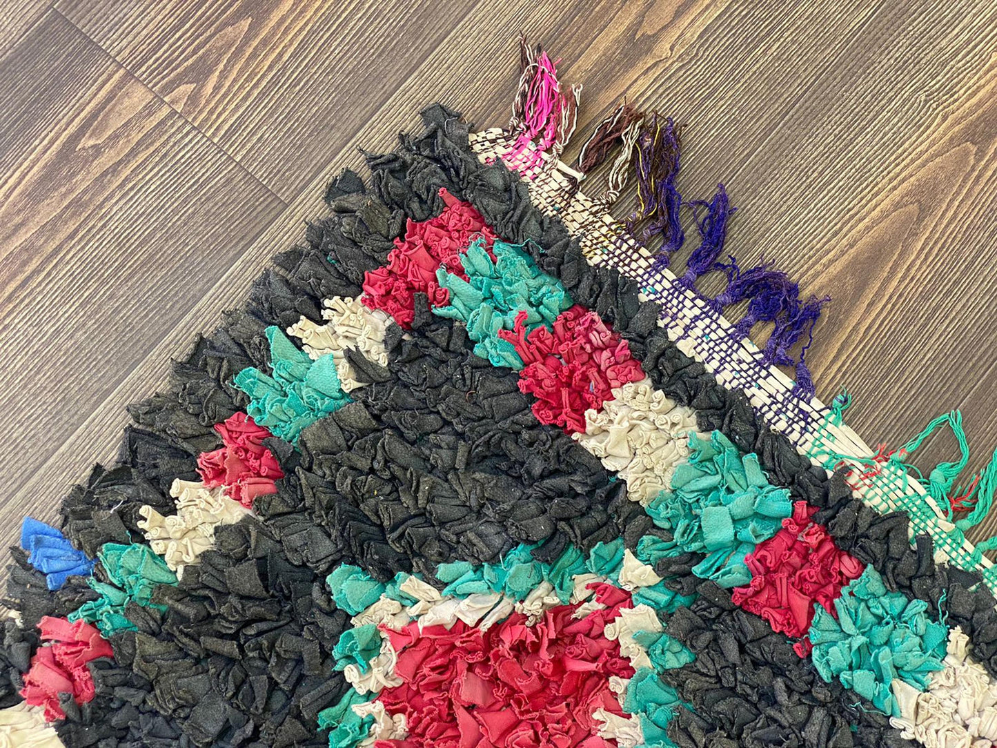 4x7 Moroccan Vintage diamond Berber Rug.