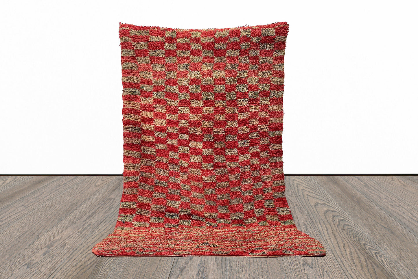Vintage checkered Rugs, 5x9 Moroccan Berber area Rug.