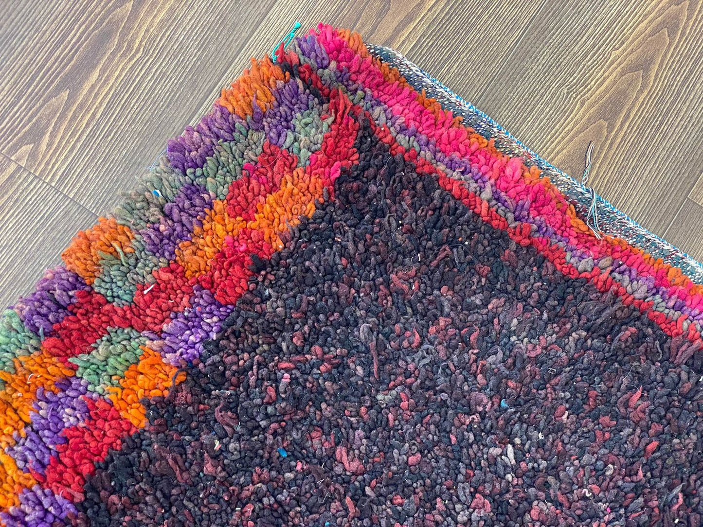 4x9 Feet Moroccan vintage shaggy Runner Rug.