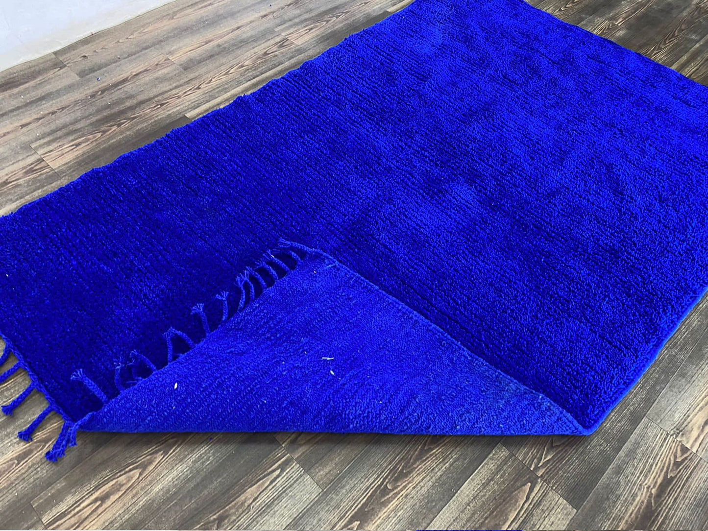 Solid Blue rug, Moroccan Berber rug, Custom wool area rug, new home gift, Beni Ourain Carpet.