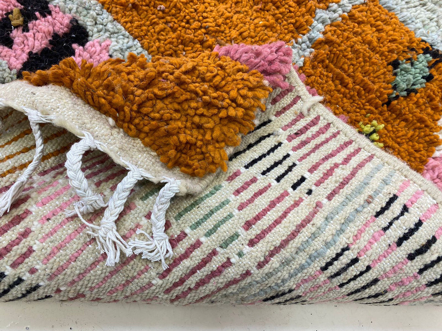 Moroccan berber handwoven carpet. woven tribal rugs.