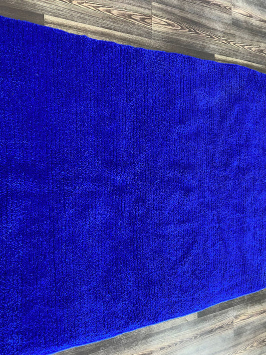 Solid Blue rug, Moroccan Berber rug, Custom wool area rug, new home gift, Beni Ourain Carpet.