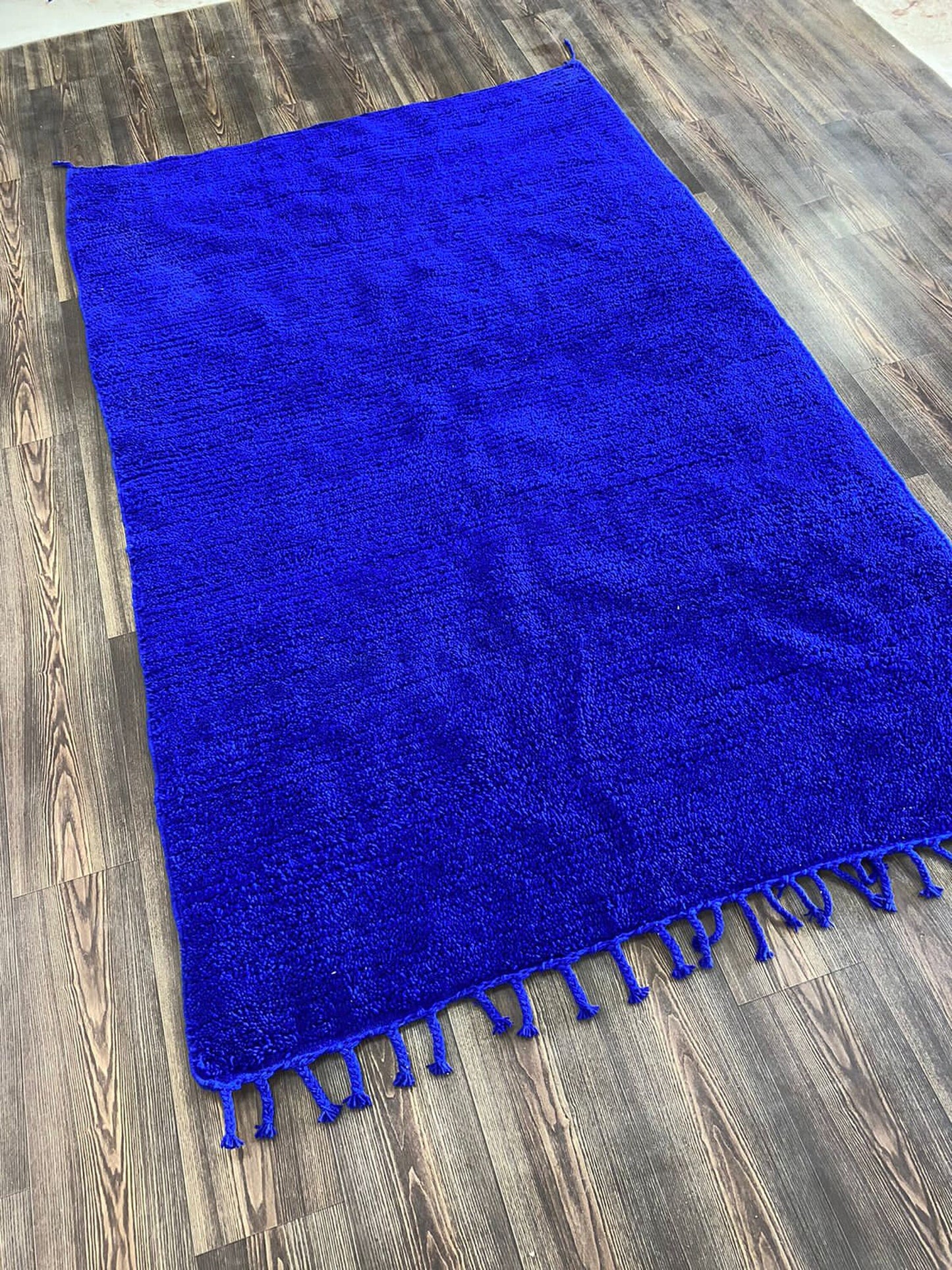 Solid Blue rug, Moroccan Berber rug, Custom wool area rug, new home gift, Beni Ourain Carpet.