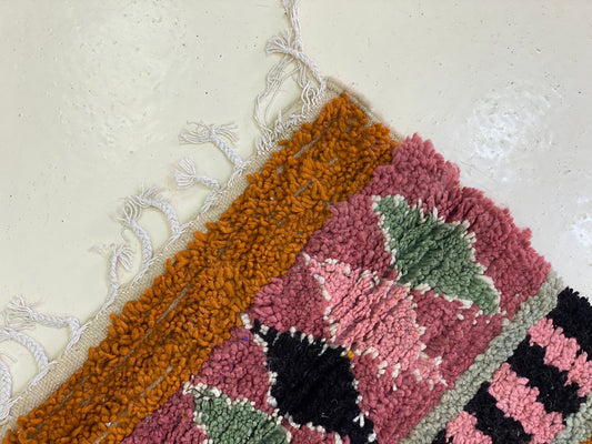 Moroccan berber handwoven carpet. woven tribal rugs.