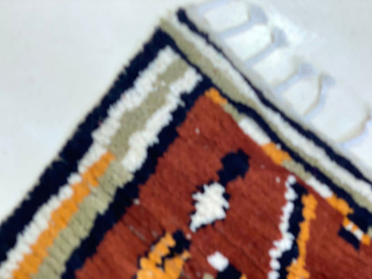 Moroccan wool rug, Handmade colorful Berber area rug.