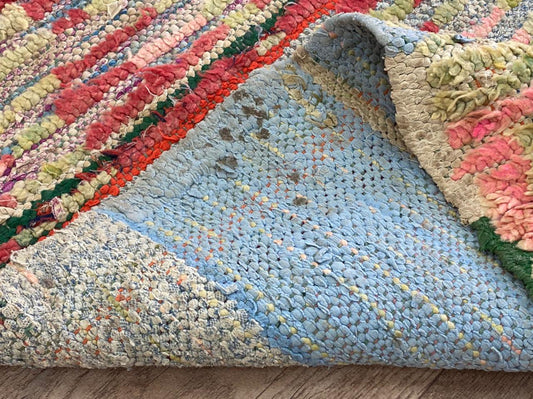 Abstract faded colorful 3x7 runner Rug.