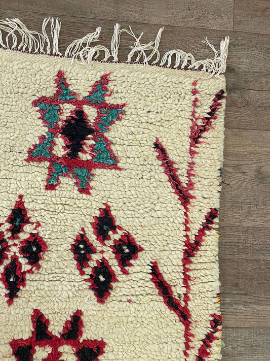 Small colorful vintage Berber 4x6 rug.