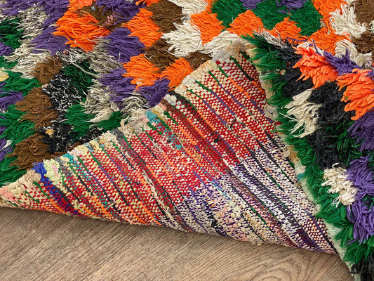 Long abstract colorful area 3x7 rug.