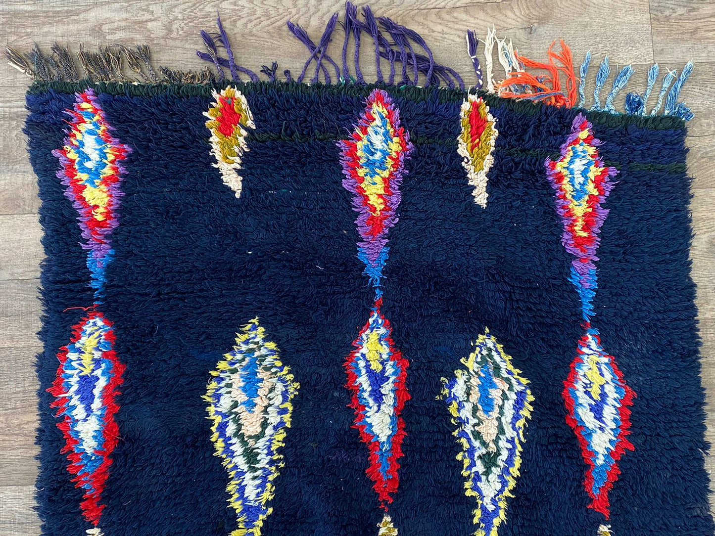 Moroccan vintage 3x7 runner rug.