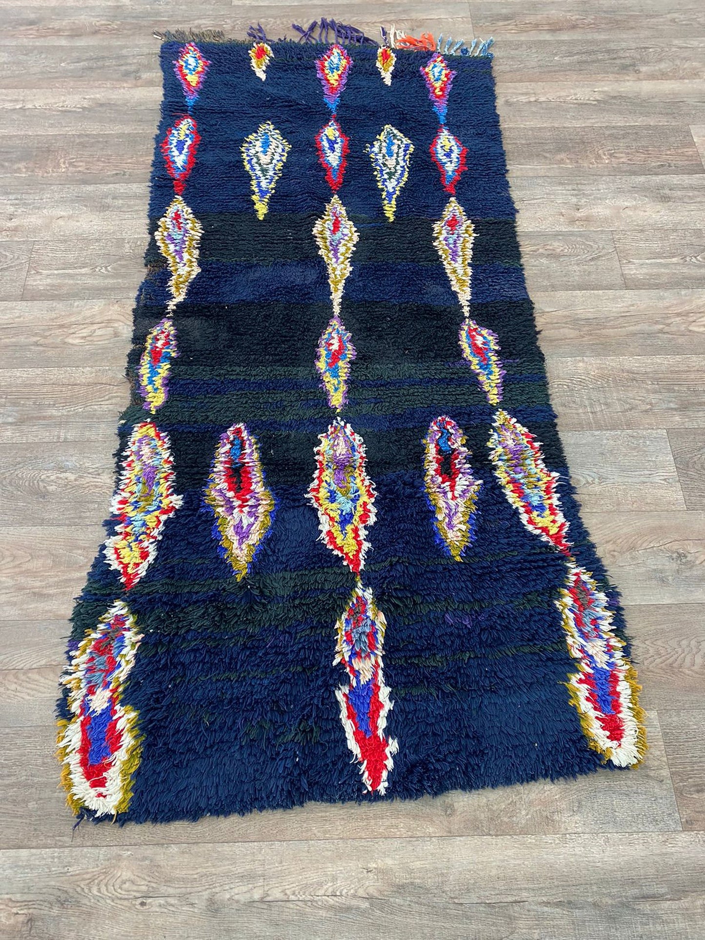 Moroccan vintage 3x7 runner rug.