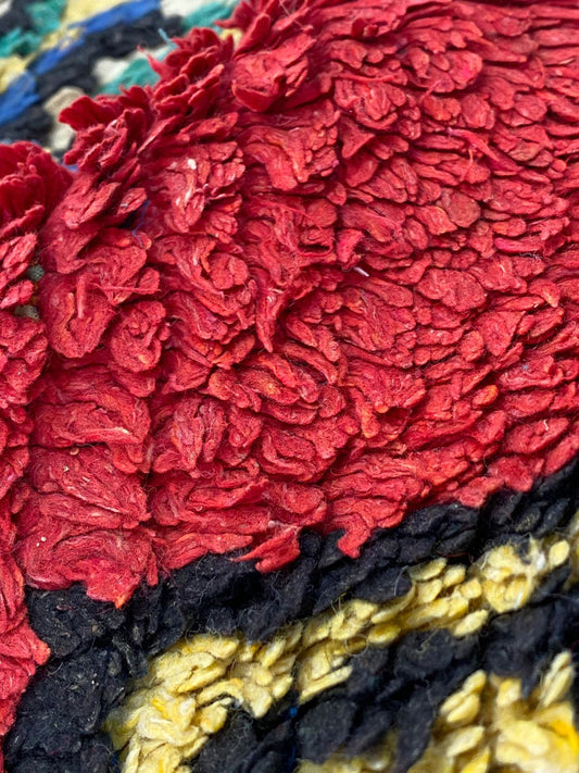 Moroccan colorful tribal area 4x6 rug.