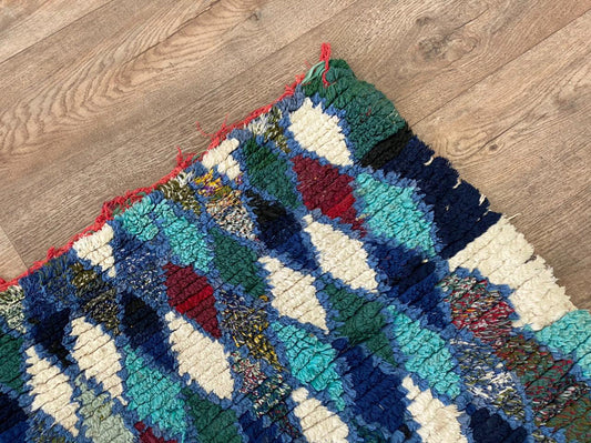Small colorful diamond area 3.5x6 rug.