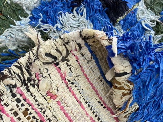 Moroccan Berber diamond colorful 3x10 runner rug.