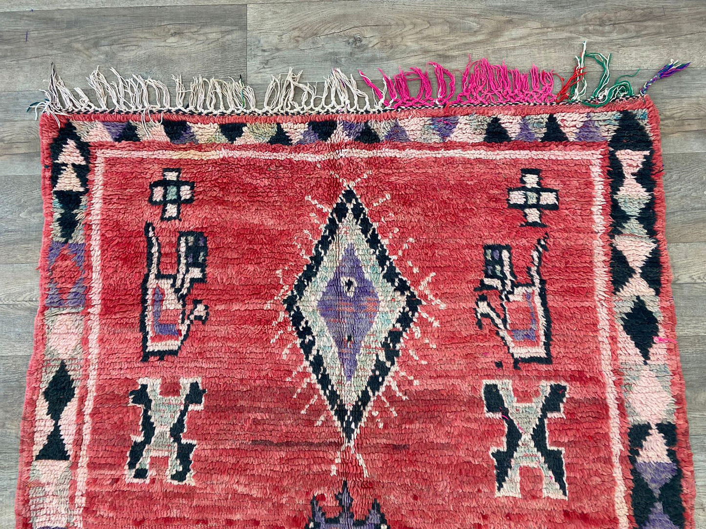 Moroccan vintage Berber 4.5x7 carpet.