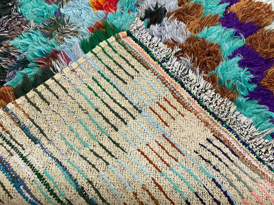 Small colorful checker area 3x5 rug.